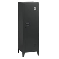 Armadietto Spogliatoio in Metallo con Chiave 1 Anta 3 Scomparti 138x38,5x38,5 Nero