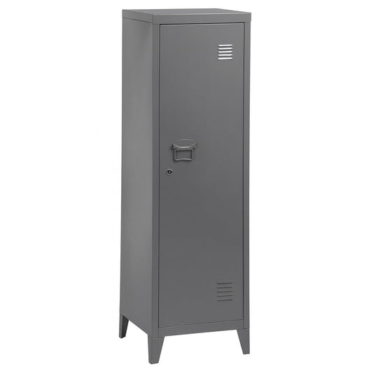Armadietto Spogliatoio in Metallo con Chiave 1 Anta 3 Scomparti 138x38,5x38,5 Grigio