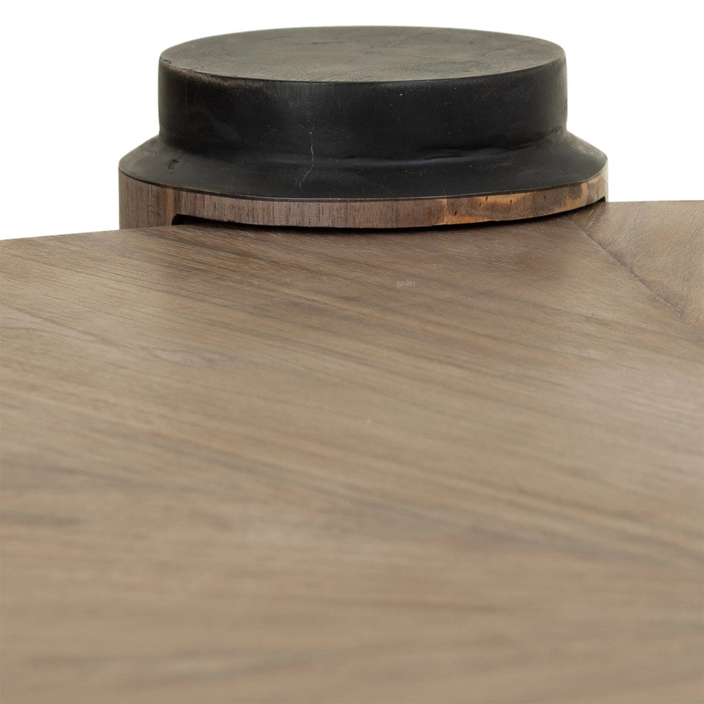 Tavolino da salotto in legno e metallo marrone D110x46