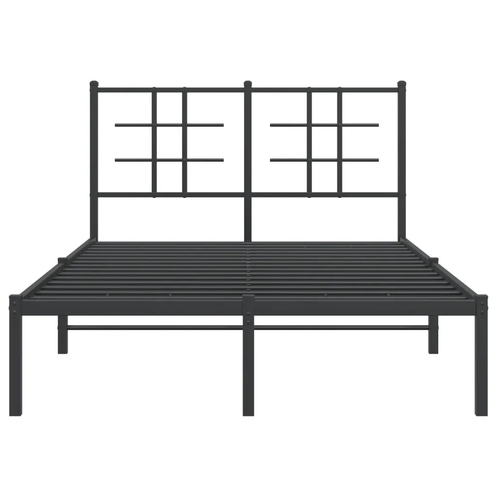 Giroletto con Testiera in Metallo Nero 120x200 cm