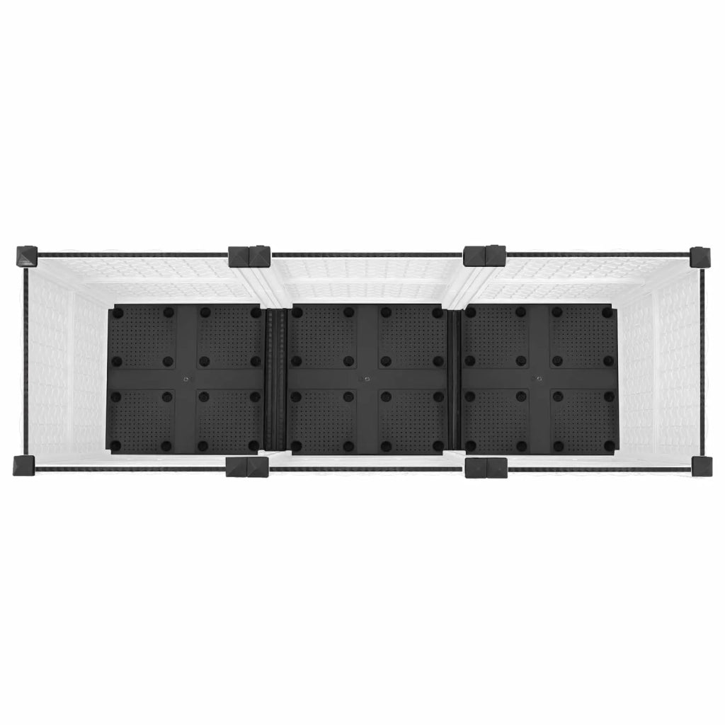 Vaso da Giardino con Ruote Bianco 120 x 40 x 48 cm PP 3423050