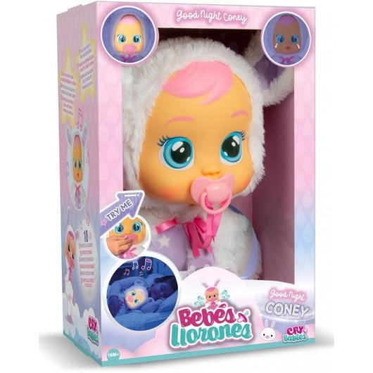 Cry Babies Good Night Coney Bambola Morbida Interattiva Luce Notturna Idea Regalo