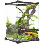 Terrario in vetro per rettili vivario 12 litri ¨C Minimal ¨C 20x20x30 cm nero