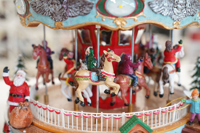 Giostra Carillon Natalizio 29x28x26 cm con Movimento Luci e Suoni