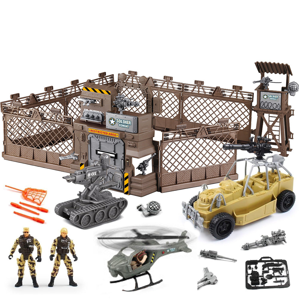 Playset Militare Giocattolo da Bambini Luce e Suoni Veicoli Soldatini Idea Regalo