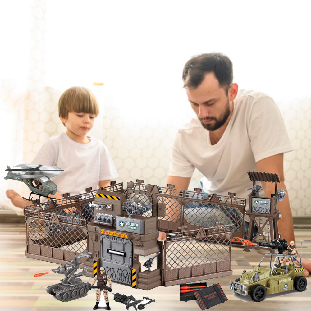 Playset Militare Giocattolo da Bambini Luce e Suoni Veicoli Soldatini Idea Regalo