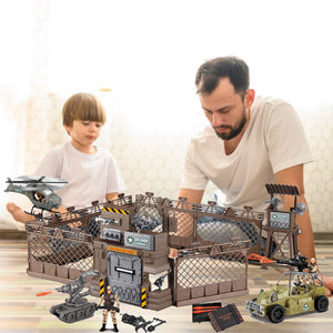 Playset Militare Giocattolo da Bambini Luce e Suoni Veicoli Soldatini Idea Regalo