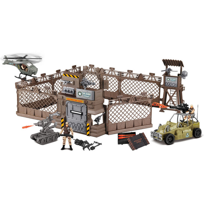 Playset Militare Giocattolo da Bambini Luce e Suoni Veicoli Soldatini Idea Regalo