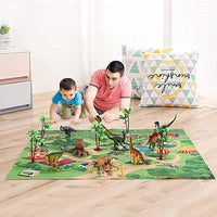Playset Dinosauri 15 Pezzi con Custodia e Tappetino Dino T-Rex Idea Regalo
