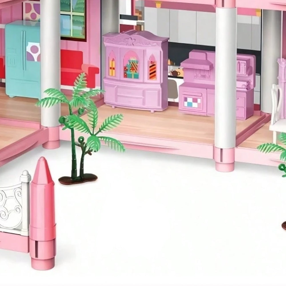 Casa delle Bambole a 3 Piani e 9 Camere Villa con Accessori e Mobili Idea Regalo