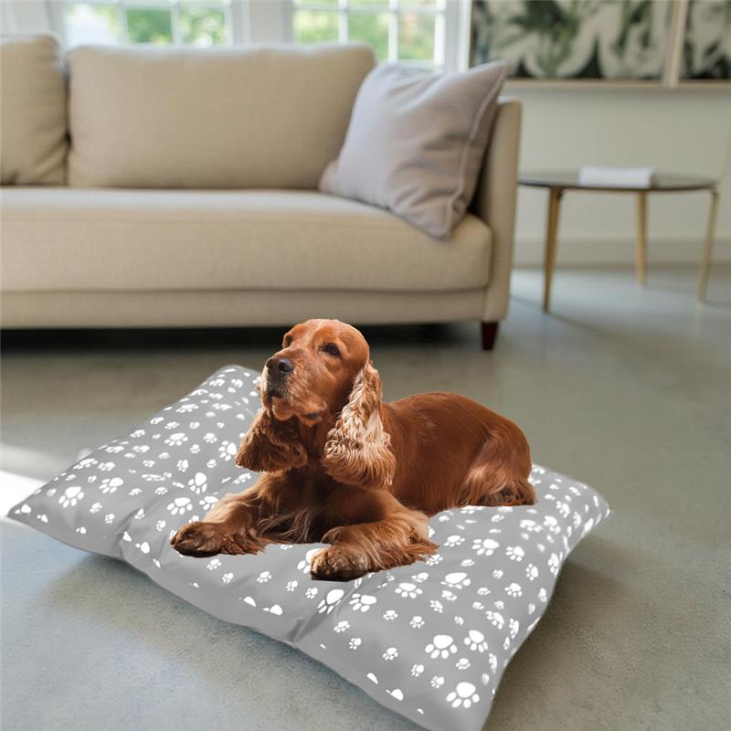 OPTIMO CUCCIA CON MORBIDO CUSCINO INTEGRATO BOMBER CON TEXTURE ZAMPETTE 80X50 CM CON CORDA 38 CM - ASSORTITO