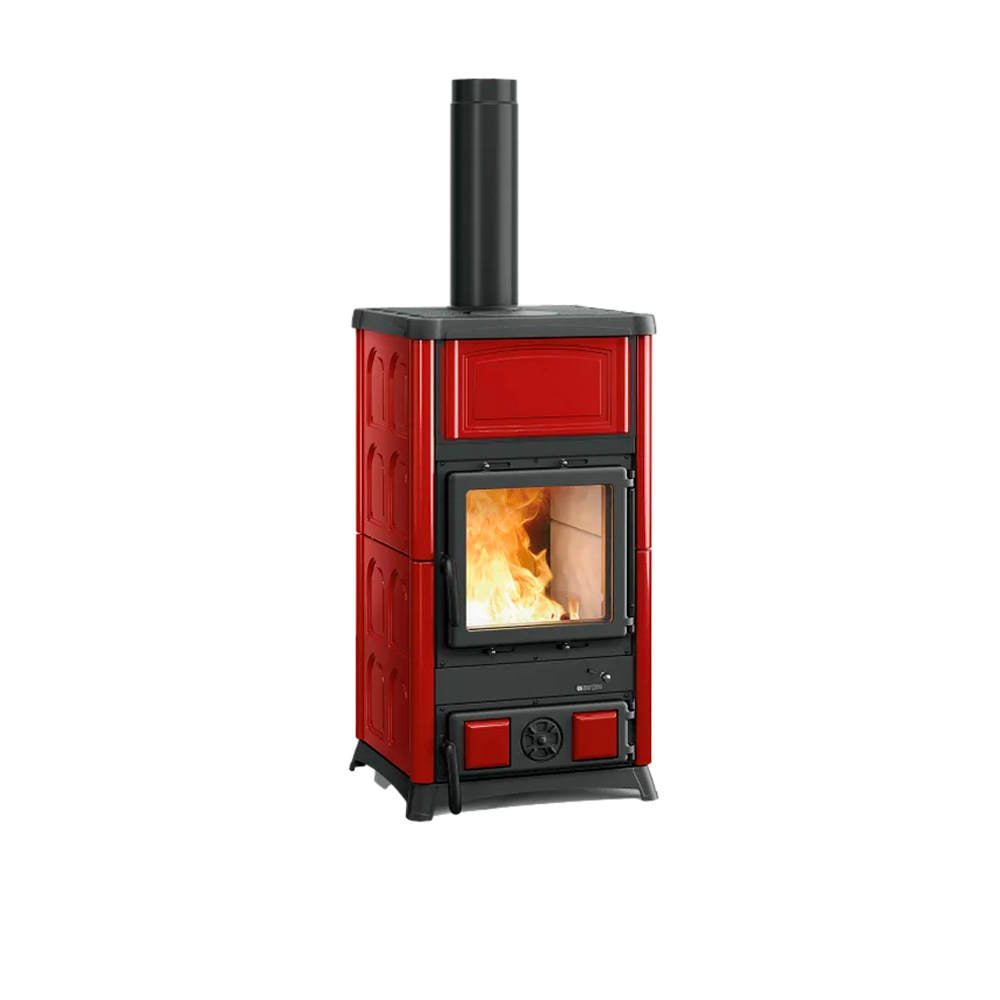 Stufa a Legna Nordica Concita 2.0 Maiolica Bordeaux 11.8 Kw