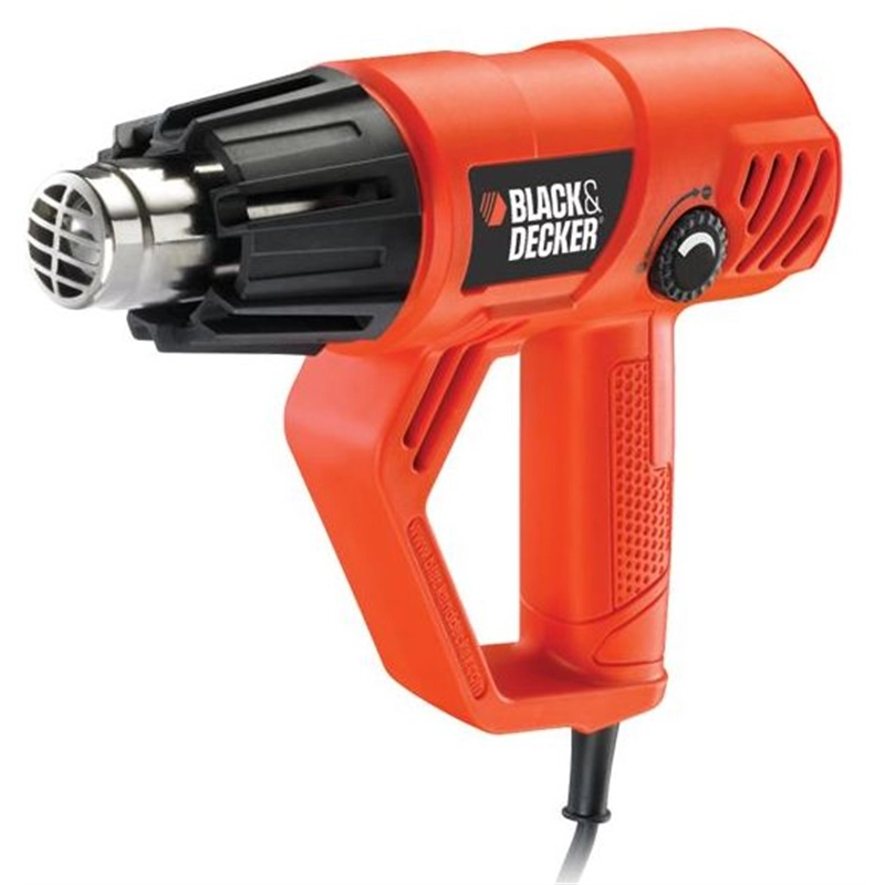 Black & Decker KX2001K pistola termica Pistola ad aria calda 500 l/min 600 C 2000 W Nero, Arancione