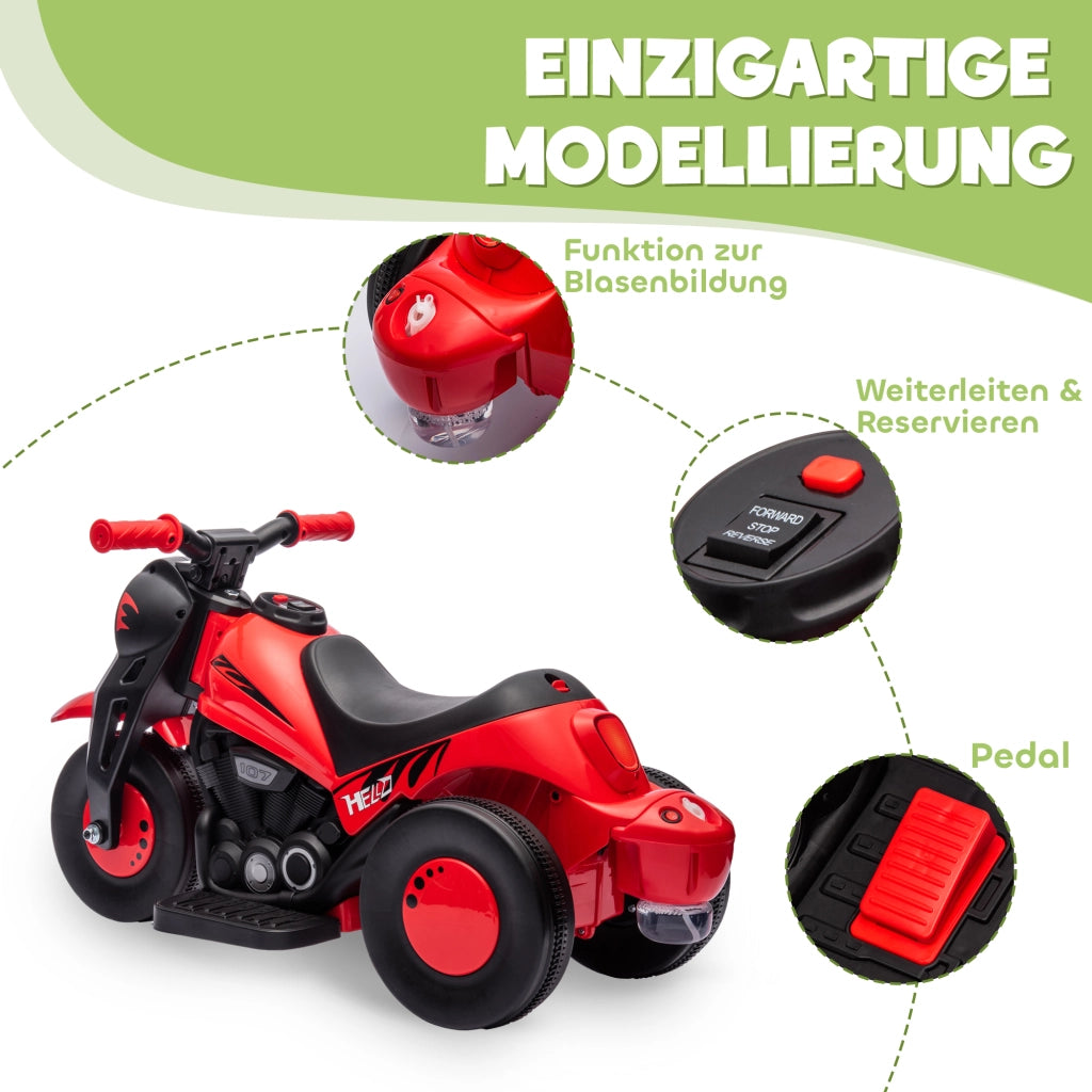 Motocicletta Elettrica per Bambini ¨C zephmum ¨C Verde con Musica 6V