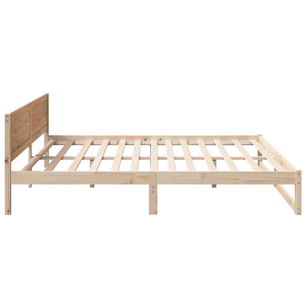 Struttura Letto Legno Naturale Legno Massello di Pino 180 x 200 cm