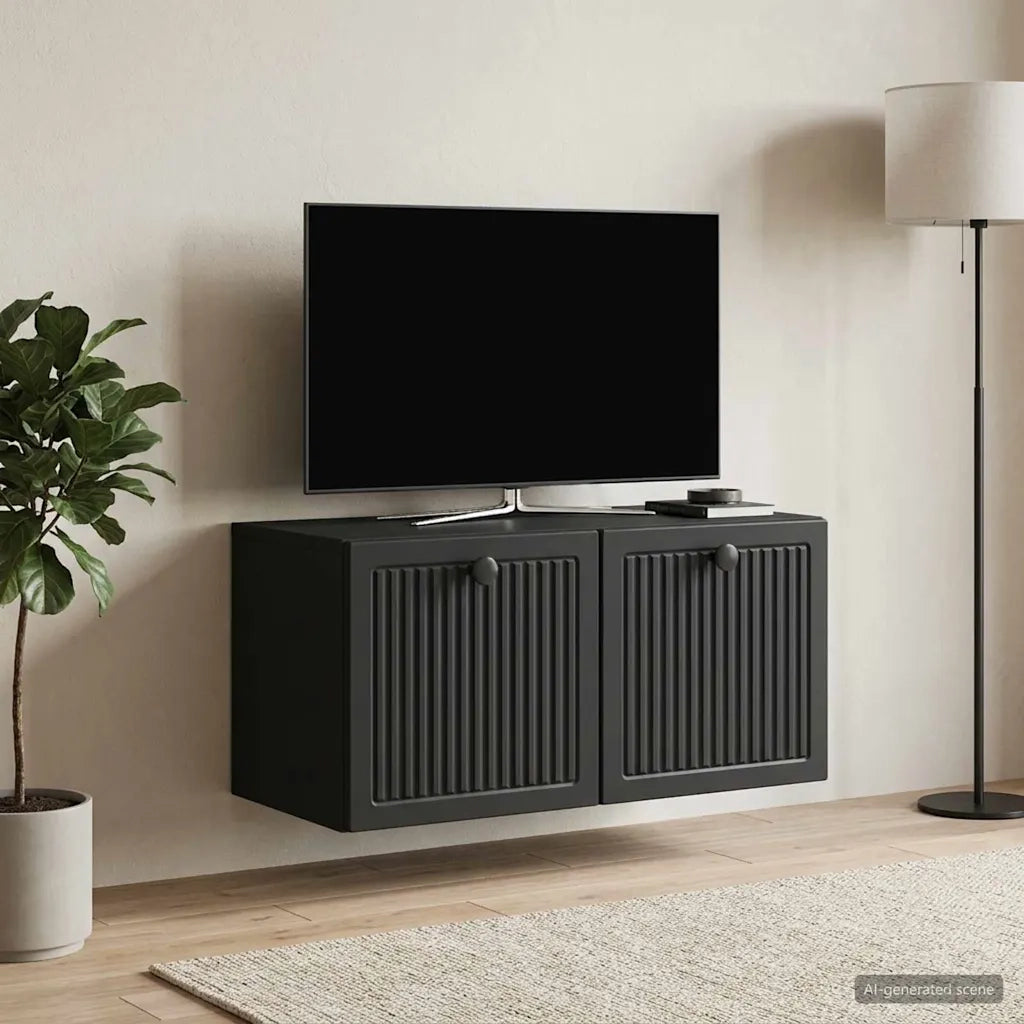 Mobile Porta TV da Muro Nero 59,5 x 31 x 30 cm 898026