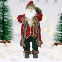 Statuina Babbo Natale Addobbo Statuetta 60cm Vestiti in Tessuto Decoro Natalizio