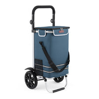 Carrello Spesa Pieghevole 50LT con Borsa Termica Trolley Porta Spesa 2 Ruote Blu