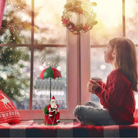 Babbo Natale con Paracadute Decorazione Addobbo Natalizio Rosso e Verde 60 cm