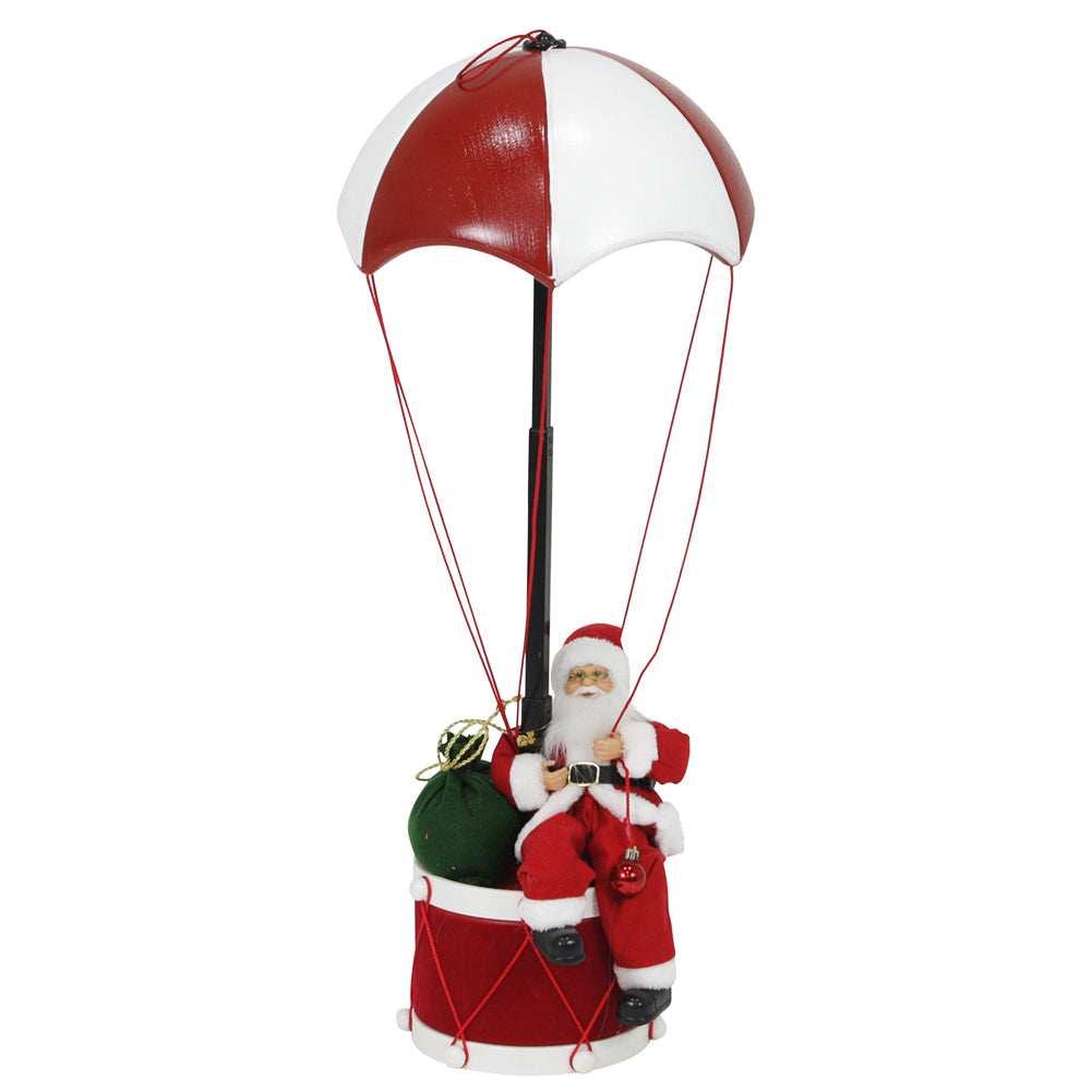 Babbo Natale con Paracadute Decorazione Addobbo Natalizio Rosso e Bianco 60 cm