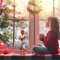 Babbo Natale con Palloncini Rosso e Oro Decorazione Addobbo Natalizio 82 cm