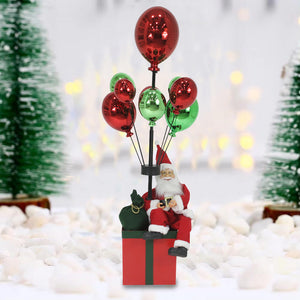 Babbo Natale con Palloncini Rosso e Verde Decorazione Addobbo Natalizio 82 cm