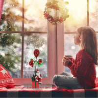 Babbo Natale con Palloncini Rosso e Verde Decorazione Addobbo Natalizio 82 cm
