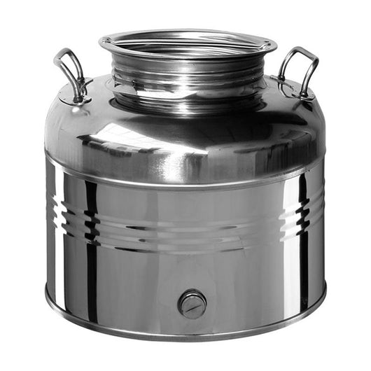BIDONE FUSTO CONTENITORE ACCIAIO INOX 15 LT PER OLIO