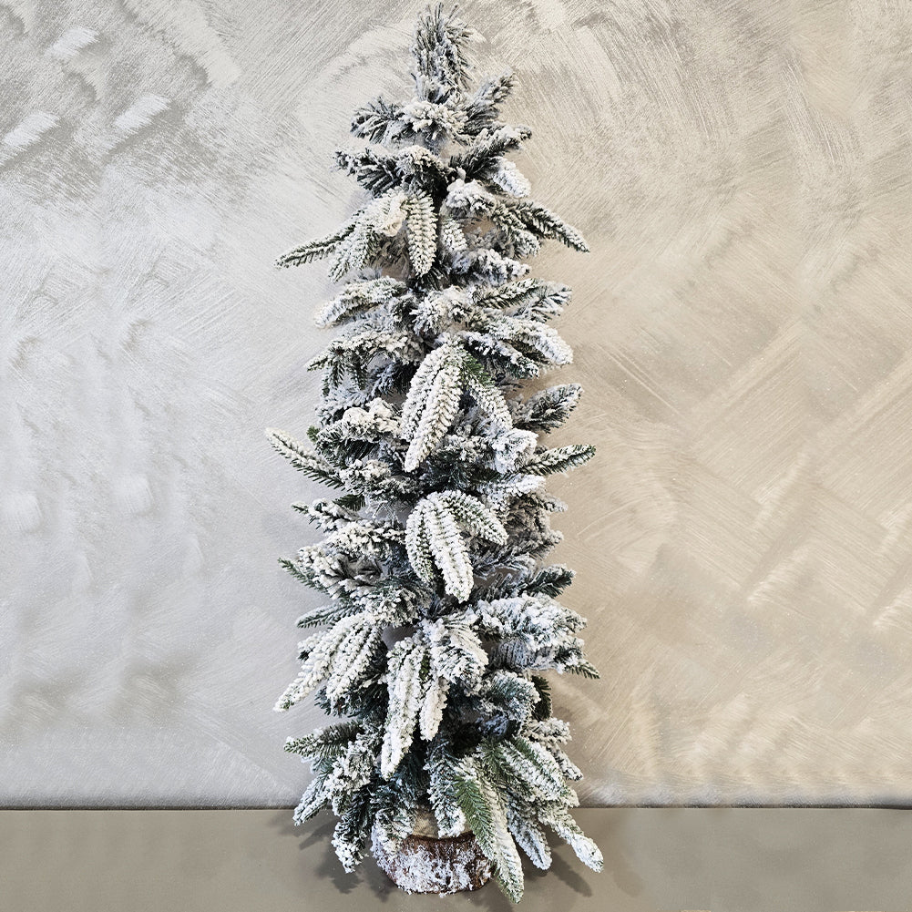 Albero di Natale Innevato 60cm con 36 Rami e Neve Effetto Realistico Base Tronco