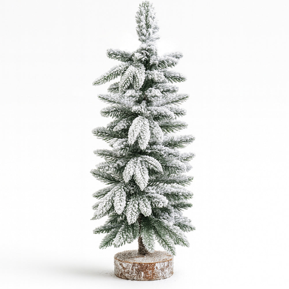 Albero di Natale Innevato 60cm con 44 Rami e Neve Effetto Realistico Base Tronco