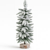 Albero di Natale Innevato 60cm con 44 Rami e Neve Effetto Realistico Base Tronco