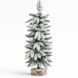 Albero di Natale Innevato 60cm con 44 Rami e Neve Effetto Realistico Base Tronco
