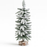 Albero di Natale Innevato 90cm con 80 Rami e Neve Effetto Realistico Base Tronco