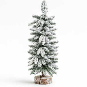 Albero di Natale Innevato 90cm con 80 Rami e Neve Effetto Realistico Base Tronco