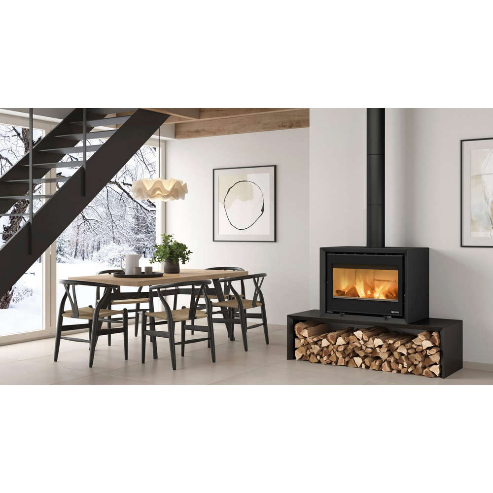 Stufa a Legna Nordica Dante 5.0 Acciaio Nero Opaco 12.4 kW