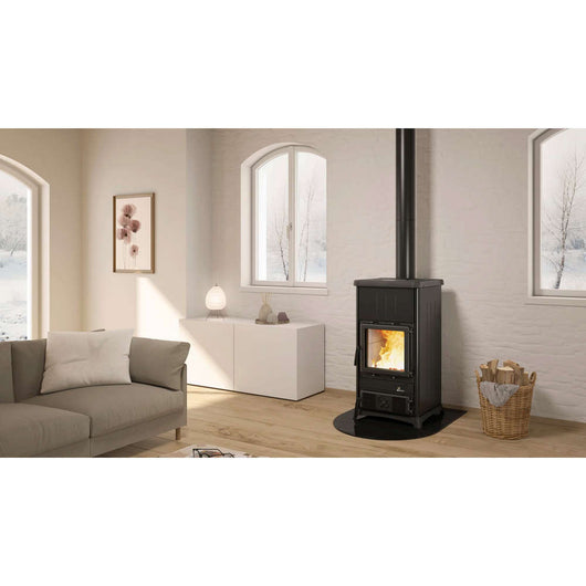 Stufa a Legna con Sistema di Recupero Calore Nordica Concita 2.0 Steel