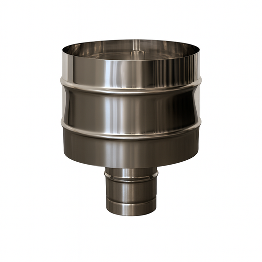 Fumaiolo a Botte Tondo Inox Ø 12 cm con Disco Antipioggia