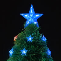 Albero di Natale 60 cm Stelle Led Multicolore Base Tronco Alberello Natalizio