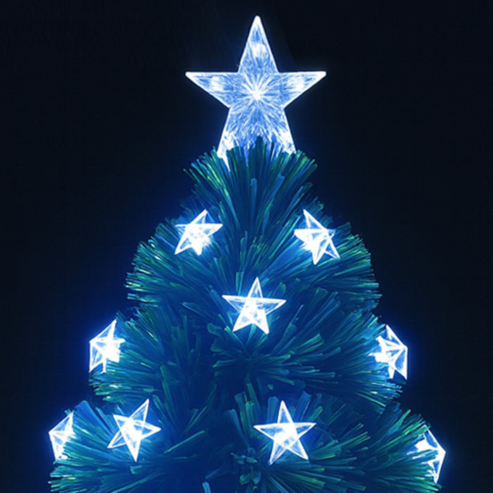 Albero di Natale 60 cm Stelle Led Bianco Freddo Base Tronco Alberello Natalizio