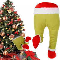 Decorazione Albero di Natale Gambe Elfo Verde Ornamento Addobbo Versatile 38x20cm