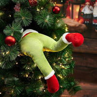 Decorazione Albero di Natale Gambe Elfo Verde Ornamento Addobbo Versatile 38x20cm
