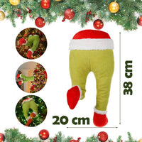 Decorazione Albero di Natale Gambe Elfo Verde Ornamento Addobbo Versatile 38x20cm