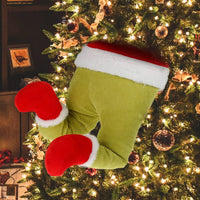 Decorazione Albero di Natale Gambe Elfo Verde Ornamento Addobbo Versatile 38x20cm