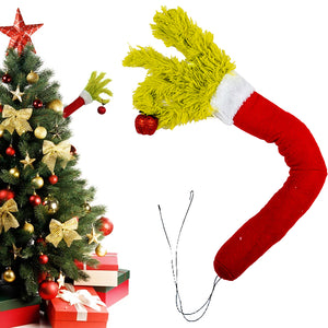 Decorazione Albero di Natale Braccio Peloso Mano di Elfo Verde Addobbo Natalizio