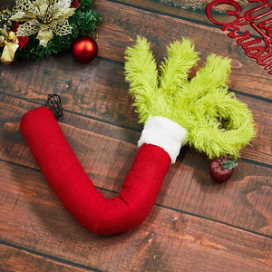 Decorazione Albero di Natale Braccio Peloso Mano di Elfo Verde Addobbo Natalizio