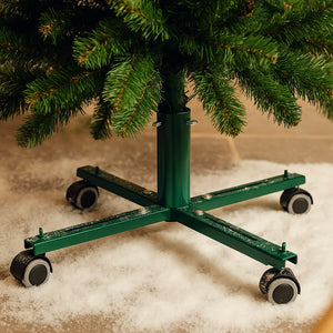 Base Albero di Natale Universale con Ruote Supporto Versatile Regolabile Verde