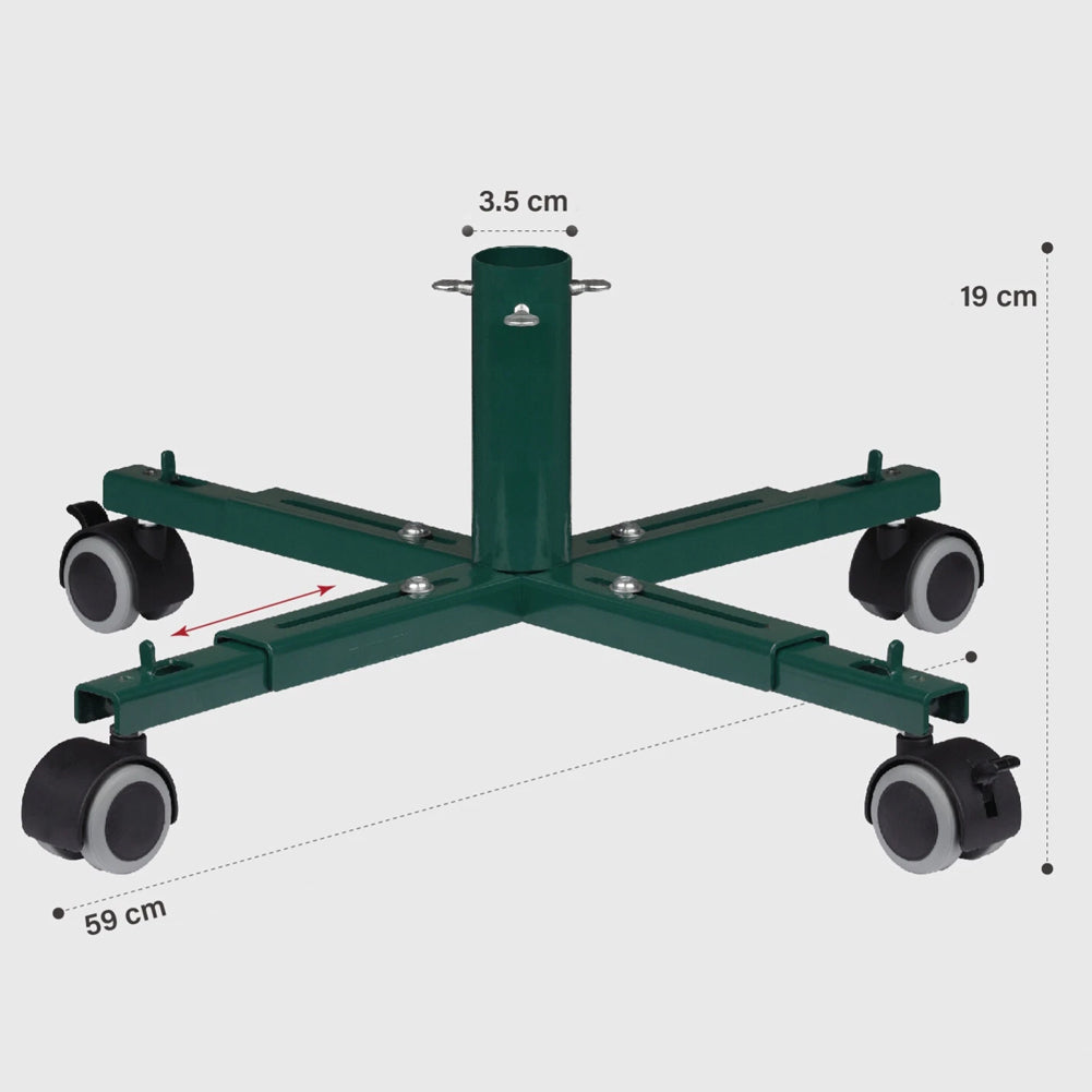 Base Albero di Natale Universale con Ruote Supporto Versatile Regolabile Verde