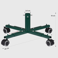 Base Albero di Natale Universale con Ruote Supporto Versatile Regolabile Verde