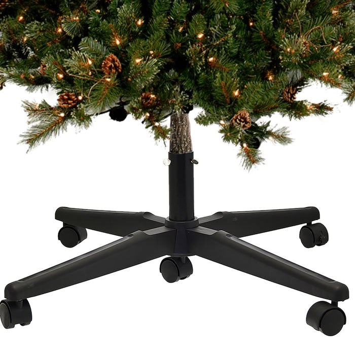 Base Albero di Natale Universale con Ruote Supporto Versatile Nero 69x22x50cm