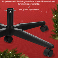 Base Albero di Natale Universale con Ruote Supporto Versatile Nero 69x22x50cm